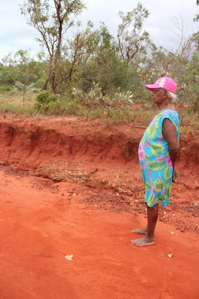 Badly eroded access track at Sabu Rock.