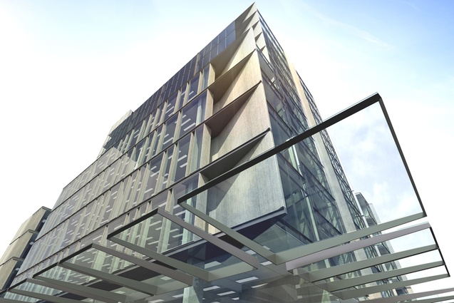 Cathedral Square by Warren and Mahoney. A medium-rise commercial building that will replace the BNZ Building on the southern corner of Cathedral Square. Designed to achieve a 5-Star energy rating with advanced façades and chilled beam air conditioning, the building aims to create a gateway to the square.