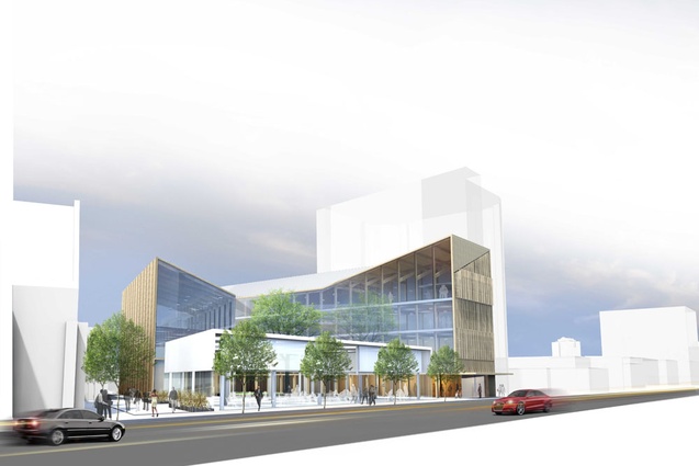 Completion date: late 2013. BDO Spicers site by MAP Architects. 140 Victoria Street. A 'business campus' with a shared central courtyard and green space. Retail and hospitality space at the front of the complex. Timber lattice screens enliven the glass facade.
