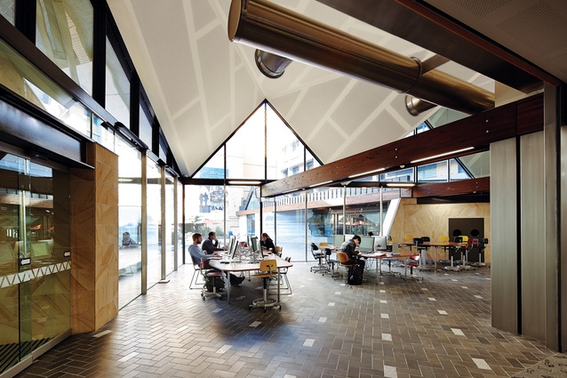 Academic-Rationalization-Curriculum The student consultation area features a dramatically vaulted roof ...