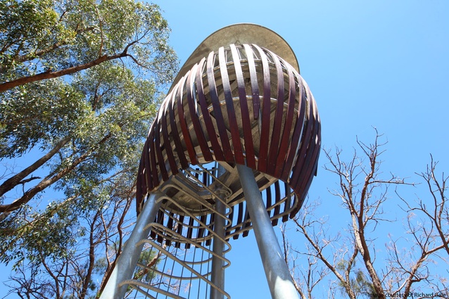 Timber and steel together create bold intrusion in the landscape, providing dynamic, visual and functional elements.