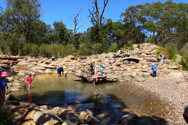 The site provides multiple opportunities for exploration through naturalistic water based elements.