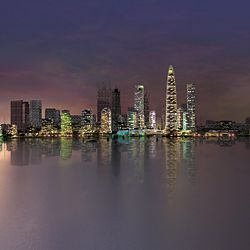 Evening view over the water from South Perth.