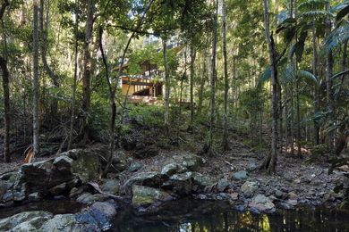 Rainforest Retreat (2022) is one of two compact dwellings carefully sited in a state significant rainforest.