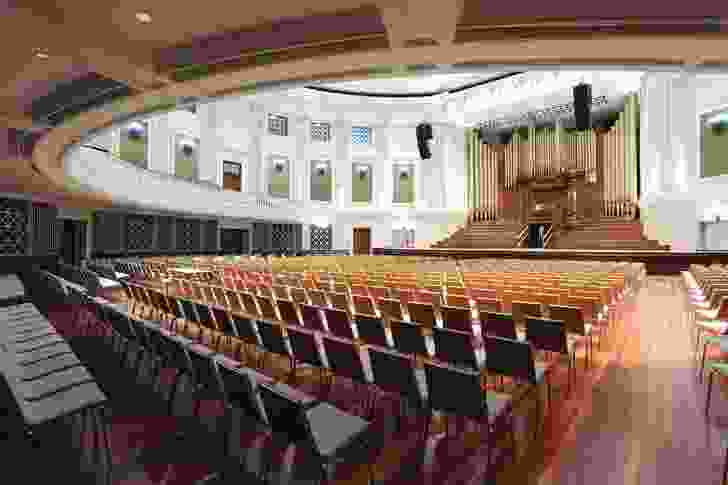 The main auditorium features a restored Henry Willis and Sons organ.