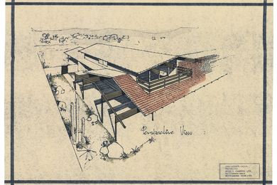 Perspective sketch of a house on The Esplanade, North Brighton, for R. J. Billam by John Chappel (1963).