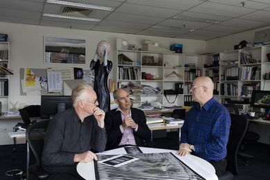 ARM founding directors, photographed in 2015 (from left): Howard Raggatt, Stephen Ashton and Ian McDougall.