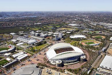Indicative image of the redeveloped Stadium Australia by Cox Architecture, a project now dropped.