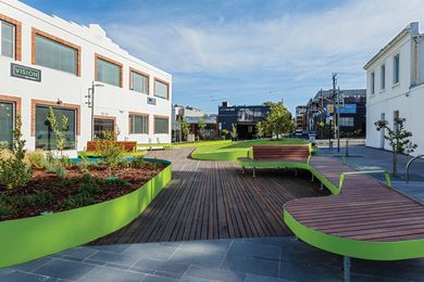 Oxford Street Park after completion. The project was a collaboration between Urban Initiatives, City of Yarra and Leanne O’Shea. 