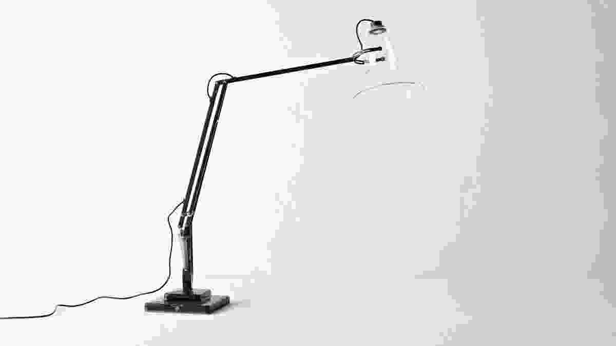 Wilson’s reprise of the 1930s Anglepoise lamp improves it with a clear LED bulb and glass shade.  