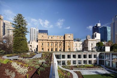 Parliament of Victoria Members' Annexe by Peter Elliott Architecture and Urban Design, winner of the Allan and Beth Coldicutt Award for Sustainable Architecture at the 2019 Victorian Architecture Awards.