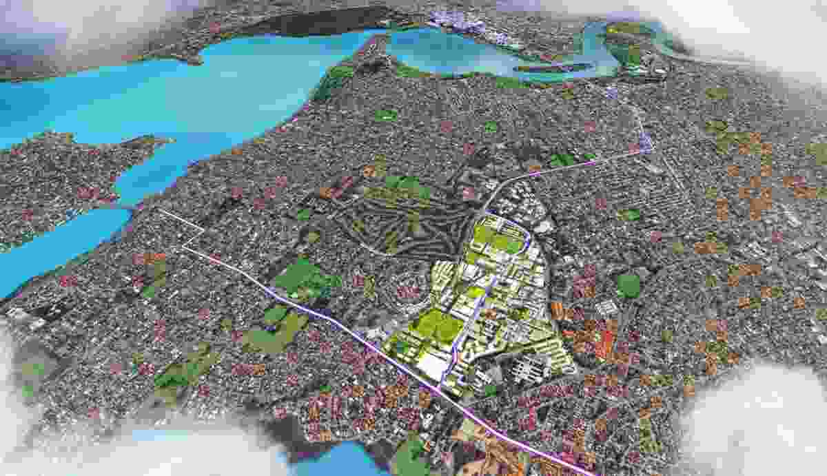 Aerial view of the Curtin University masterplan.