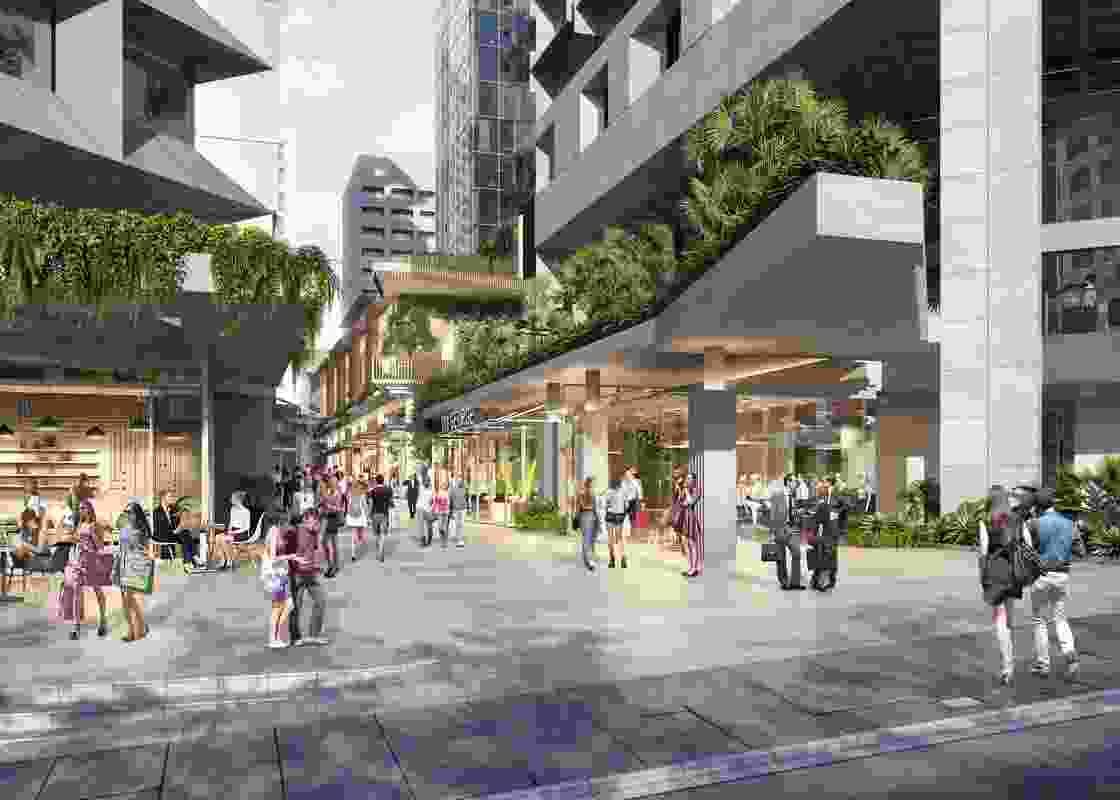 The proposed tower development for QIC by Bureau Proberts and Architectus will have a new laneway between the buildings