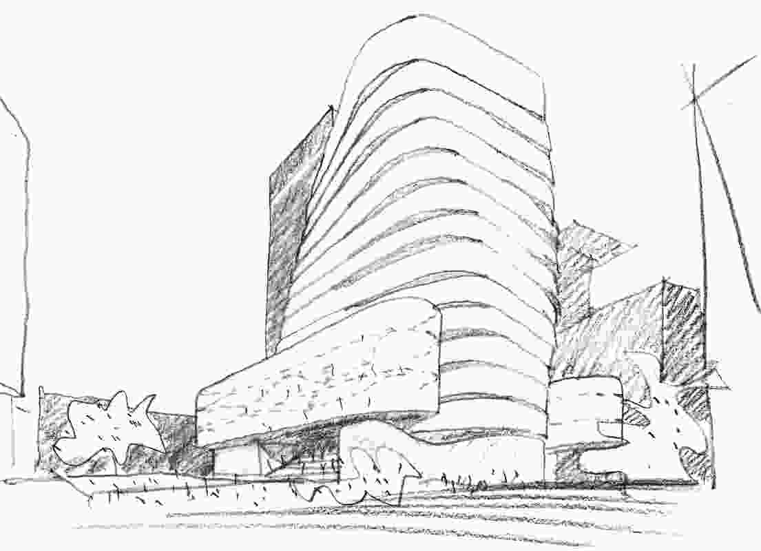A sketch of UTS Central by FJMT.