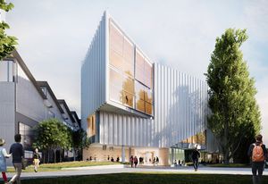 The proposed River's Edge building at the University of Tasmania by John Wardle Architects and 1+2 Architecture.