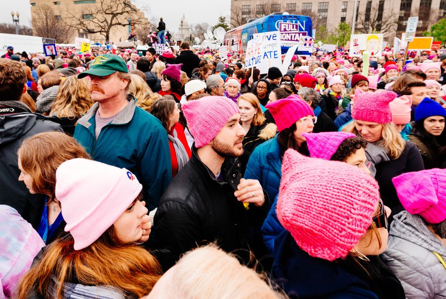 A scene from the Women's March on Washington, Washington DC, January 2017. 