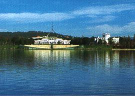 Commonwealth Place, by Durbach Block, Old Parliament House, New Parliament House. Image: Tim Linkins.