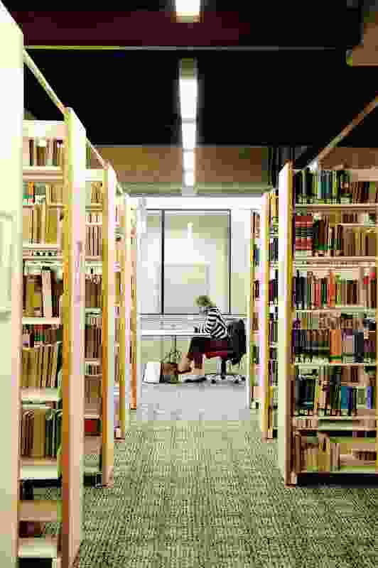 A student studying in one of the library’s more private spaces.