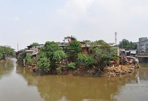Kampung Pulo in Jakarta is a 200-year-old informal settlement on the banks of the Ciliwung River.