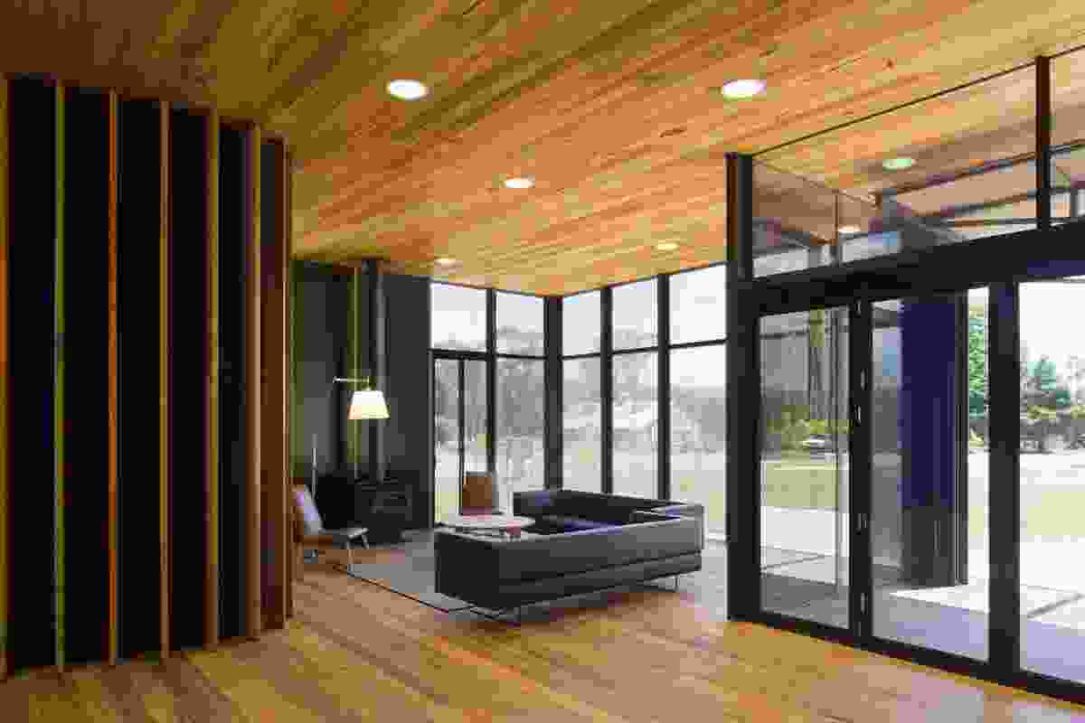 Full height glazing allows views in and out of the hall.