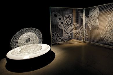 Intersect, 2011, by Tania Spencer, and Lace Fence by Joep Verhoeven of DEMAKERSVAN, part of Love Lace.