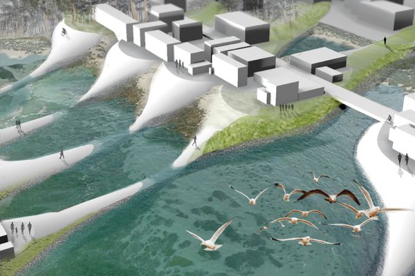 A new form of urban district accommodates tidal influx and storm surge, while also bringing the city’s inhabitants closer to the cycles of the estuary.