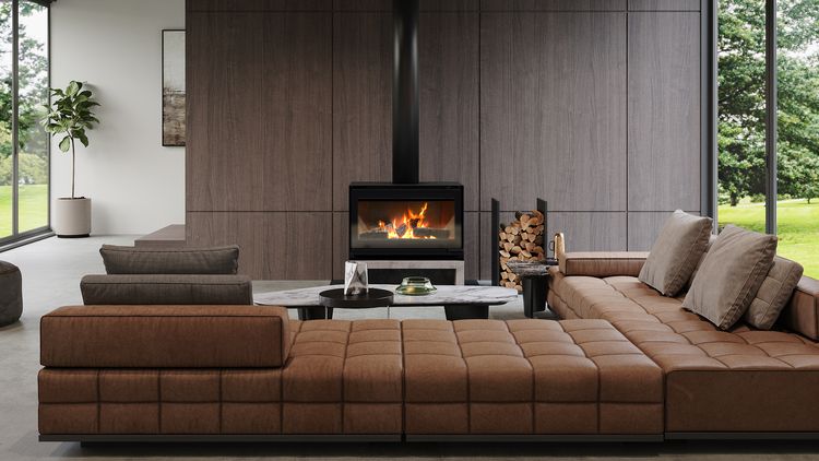 Direct Vent freestanding wood fireplaces by Escea | ArchitectureAu