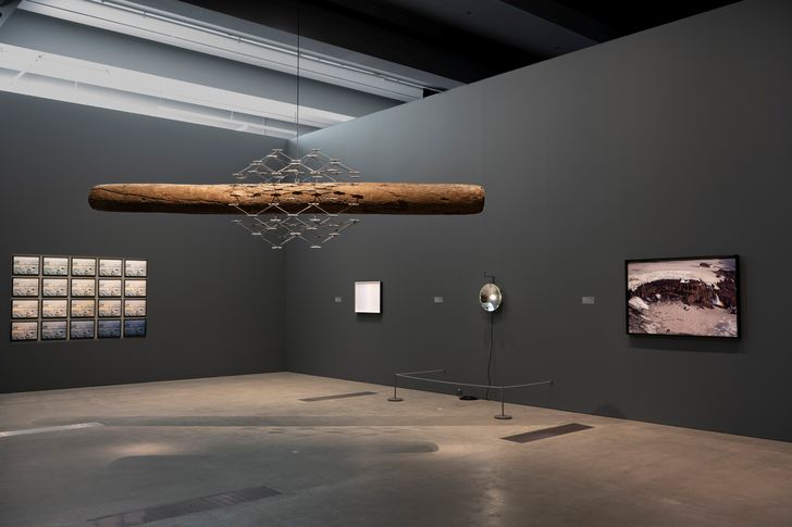 Installation view of "Olafur Eliasson: Presence" at the Gallery of Modern Art, Brisbane. Eliasson's work makes the slow violence of climate change tangible.