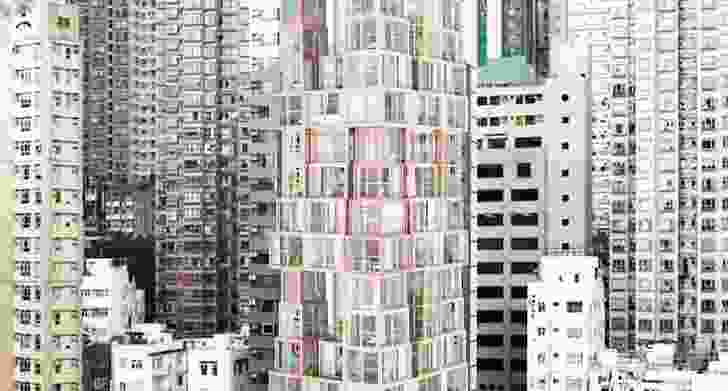 Towers within a Tower by Kwong Von Glinow brings Hong Kong's urban verticality into the apartments themselves. 