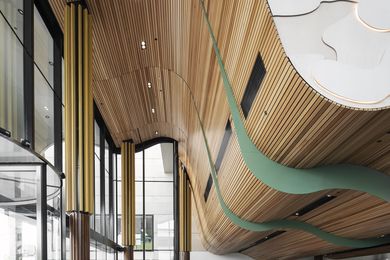 Screenwood ceilings at ACT Law Courts.