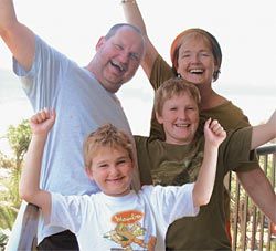 Paula Whitman with husband John Diecke and sons
William and Charlie.