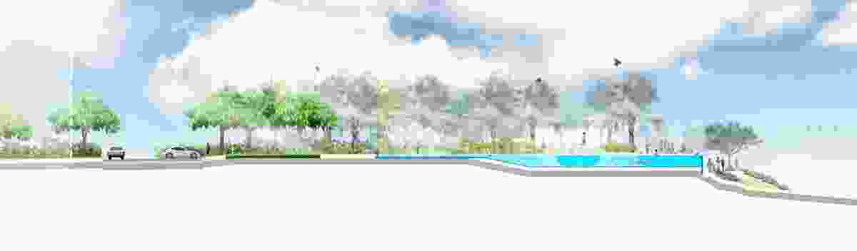 A section of the proposed Yeppoon foreshore revitalization by Taylor Cullity Lethlean.