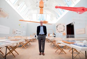 Italian architect Renzo Piano at the Renzo Piano: The Art of Making Buildings exhibition on display at the Royal Academy of Arts, London.
