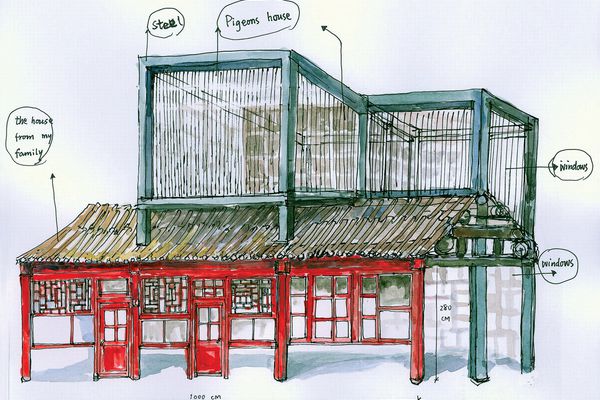 Song Dong, Sketch for para-pavilion, 2011, at the Chinese pavilion.