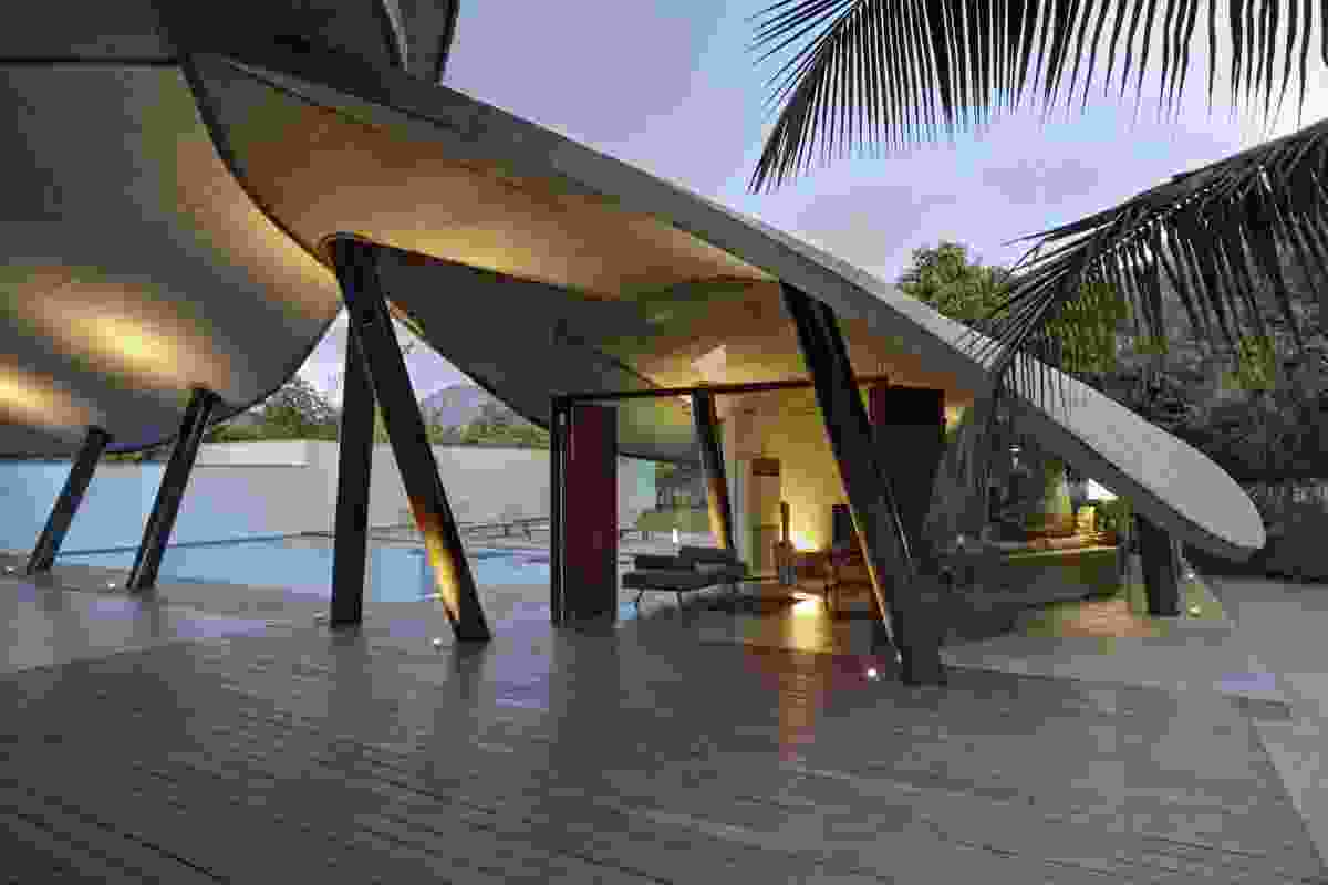 Leaf House in Alibaug, India by SJK Architects (2013).