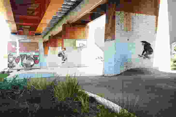 Bridge Park, situated under the railway bridge, includes a basketball court, hang out rocks and mounded asphalt for skateboarders.
