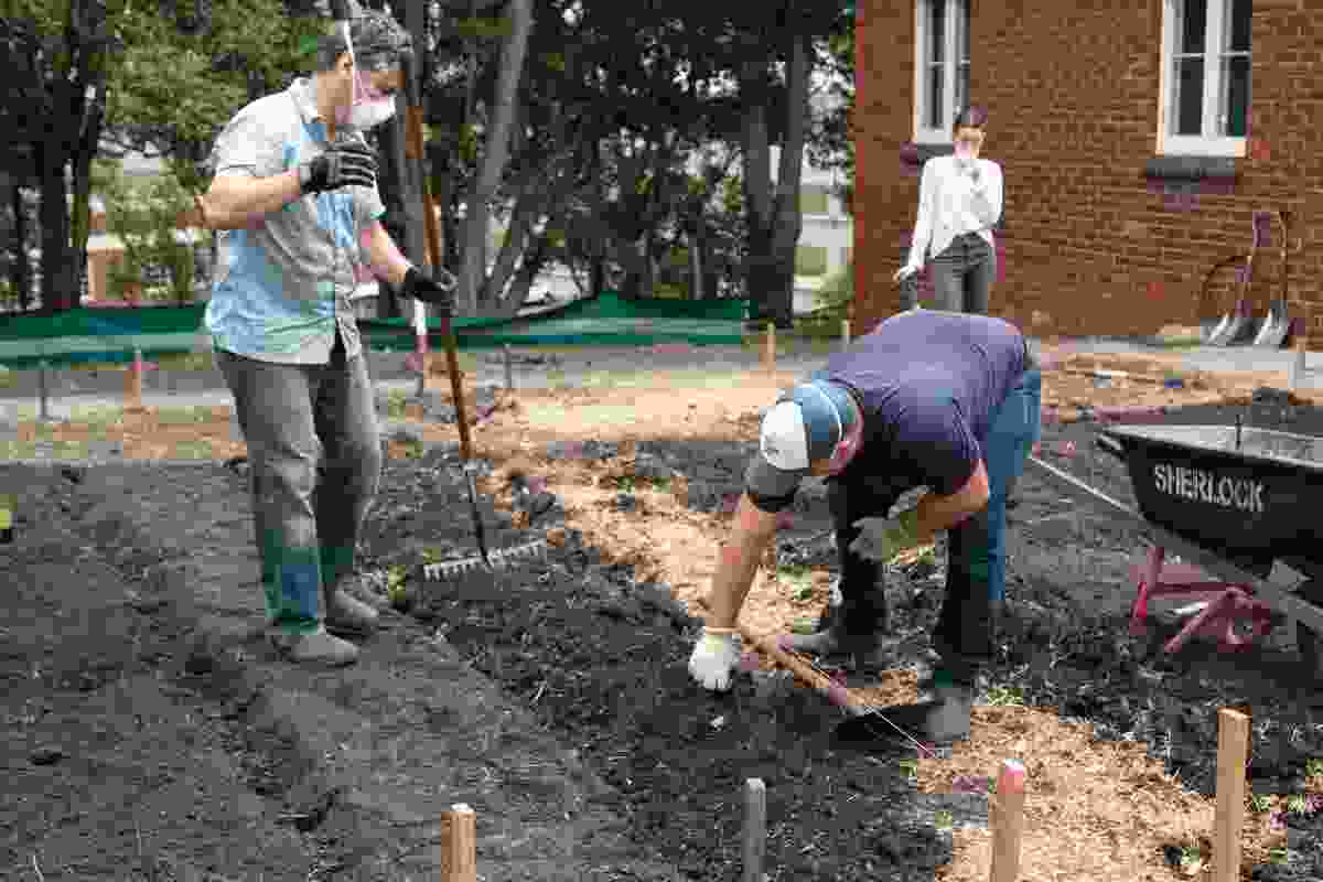 Vegetable garden beds are installed and prepared for planting at different times of the year.