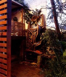 Sculpture by Tom Bass – rescued from the AGC Building, Phillip Street, Sydney – in the north-west corner of the courtyard.