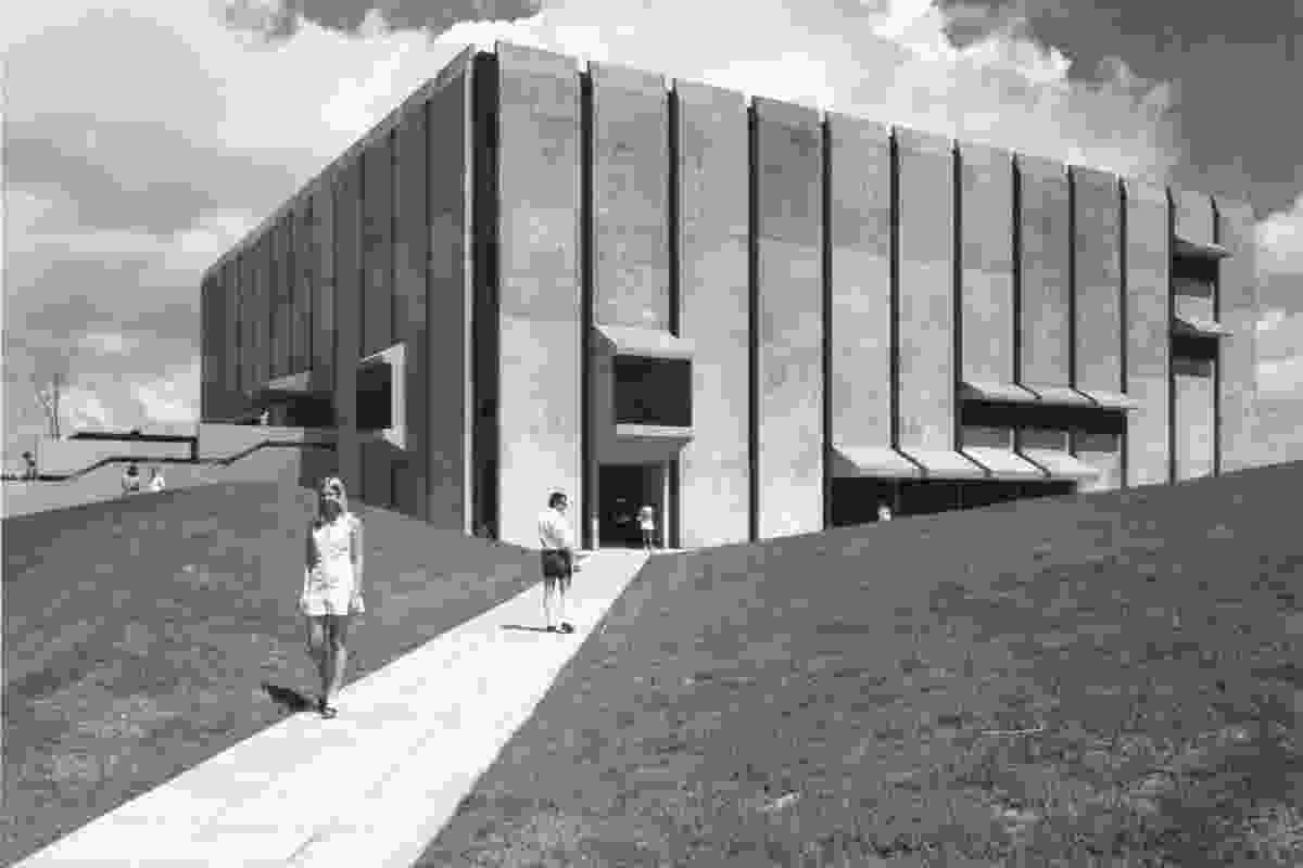 Robin Gibson's Social Sciences Library at the University of Queensland St Lucia campus, c. 1973.