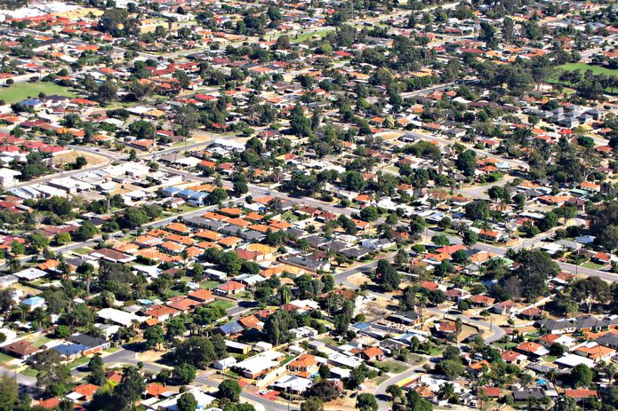 An Australian suburb from the air.