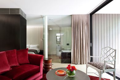 A luxurious hybrid between hotel room and private villa.