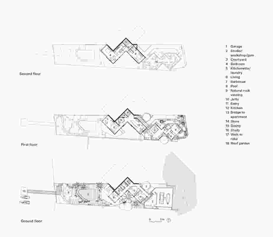 Plans of SRG House by Fox Johnston.