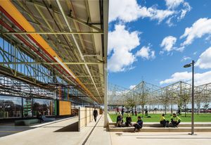 弗林德斯大学公共场队位于主要装配大楼(MAB)的北部,现在是一个露天社区空间。