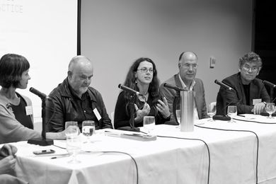 Panelists Natasha Palich, Jim Gall, Ceridwen Owen, Carey Lyon and Shane Murray.