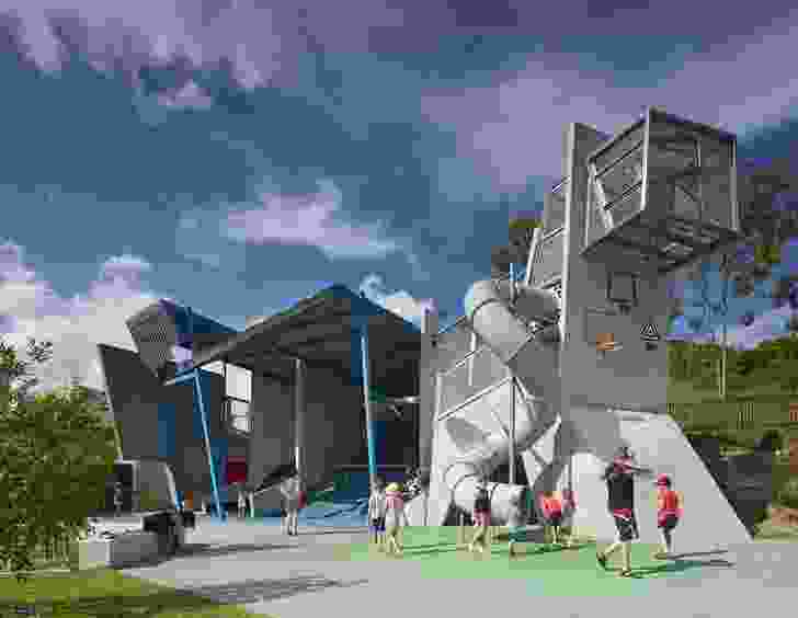 Frew Park Arena Play Structure by Guymer Bailey Architects.