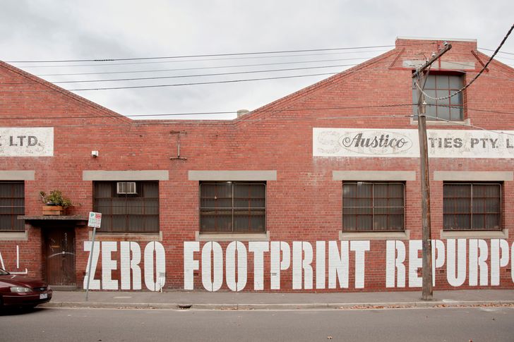 The Zero Footprint Repurposing Hub is located in a 100-year-old warehouse in Collingwood that previously housed textiles.