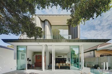 Rose Bay House is inspired and enriched by a backyard tree, the suntrap balcony tucked in the zinc-clad upper level an ideal spot to take it all in.