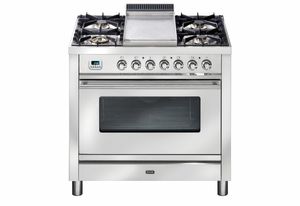 The new dual fuel gas and induction 90 cm upright oven from Ilve.