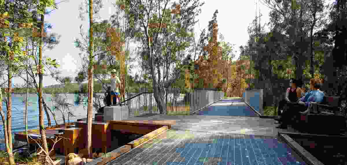 Aspect Studios’ upgrade and enhancement of the Narrabeen Lagoon trail in Sydney facilitates access to the lake through a recreational circuit of lookouts and seating areas.