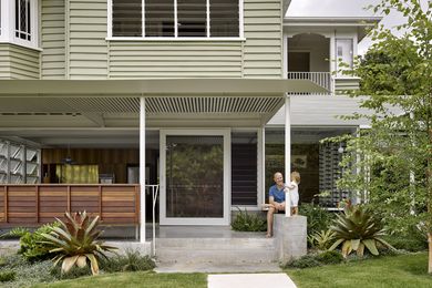 The existing Queenslander was raised and moved to the rear of the site, creating a new living space underneath.